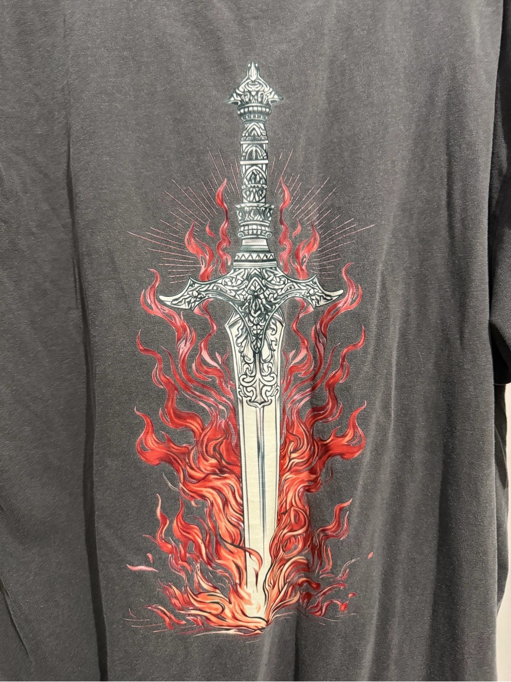 Fireheart Comfort Colors Graphic Tee - Vintage Flame Heart Design - Picture 5 of 5